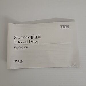 IBM 100MB IDE Internal Drive User Guide